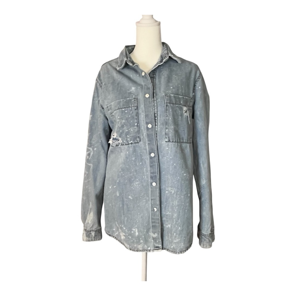 Bershka Light Blue Denim Shirt